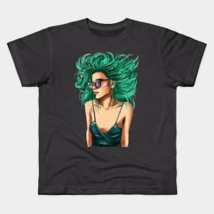 Beautiful girl in sunglasses Kids T-Shirt